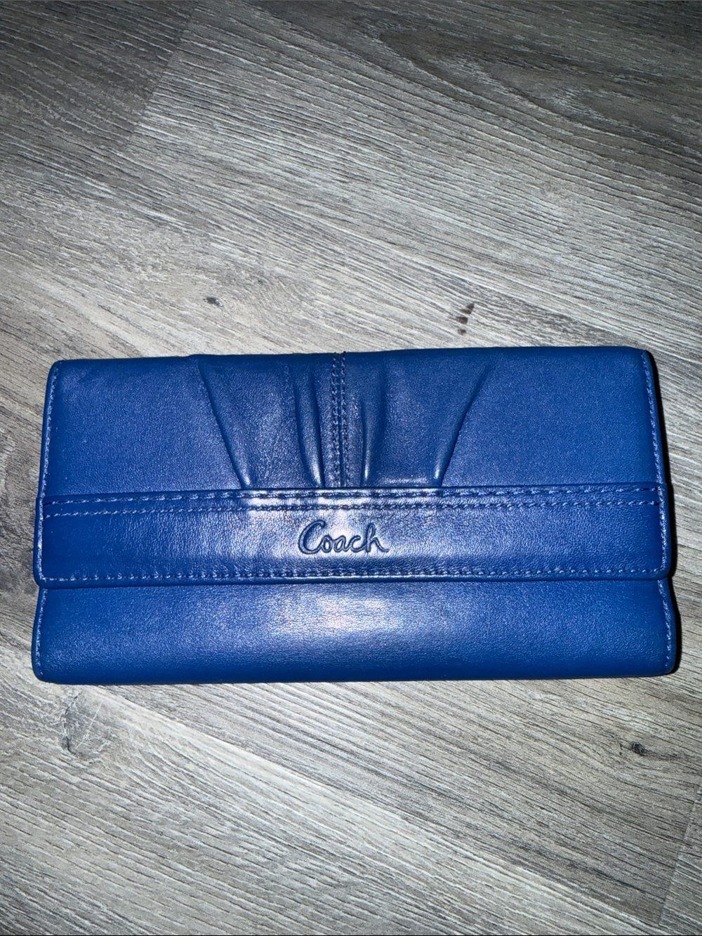 Coach Royal Blue Leather Fold Wallet